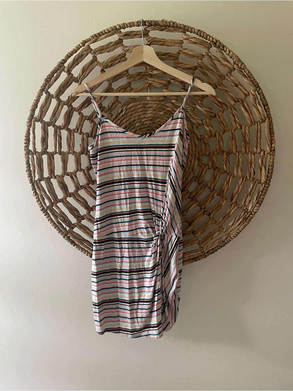 Striped Spaghetti Strap Midi Dress